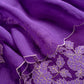 Royal Purple Handwoven Silk kurta And Kora Silk Dupatta With Pitta And Appliqué Work