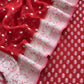 Red Handloom Khadi Weaving Unstitched Suit In Georgette