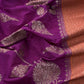 Orange And Purple Contrast Banarasi Silk Suit Fabric With Zari Weaving