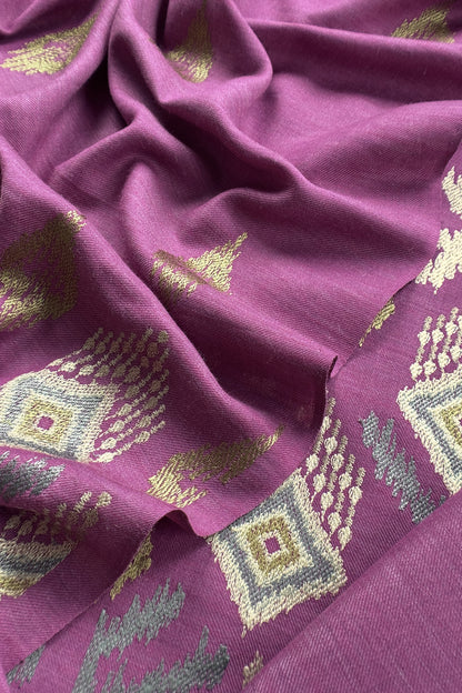 Lilac Winters Pure Wool Unstitched Suit Fabric with Aari Embroidery
