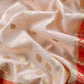 Off White Handloom Banarasi Chanderi Silk Suit With Zari Weavnig