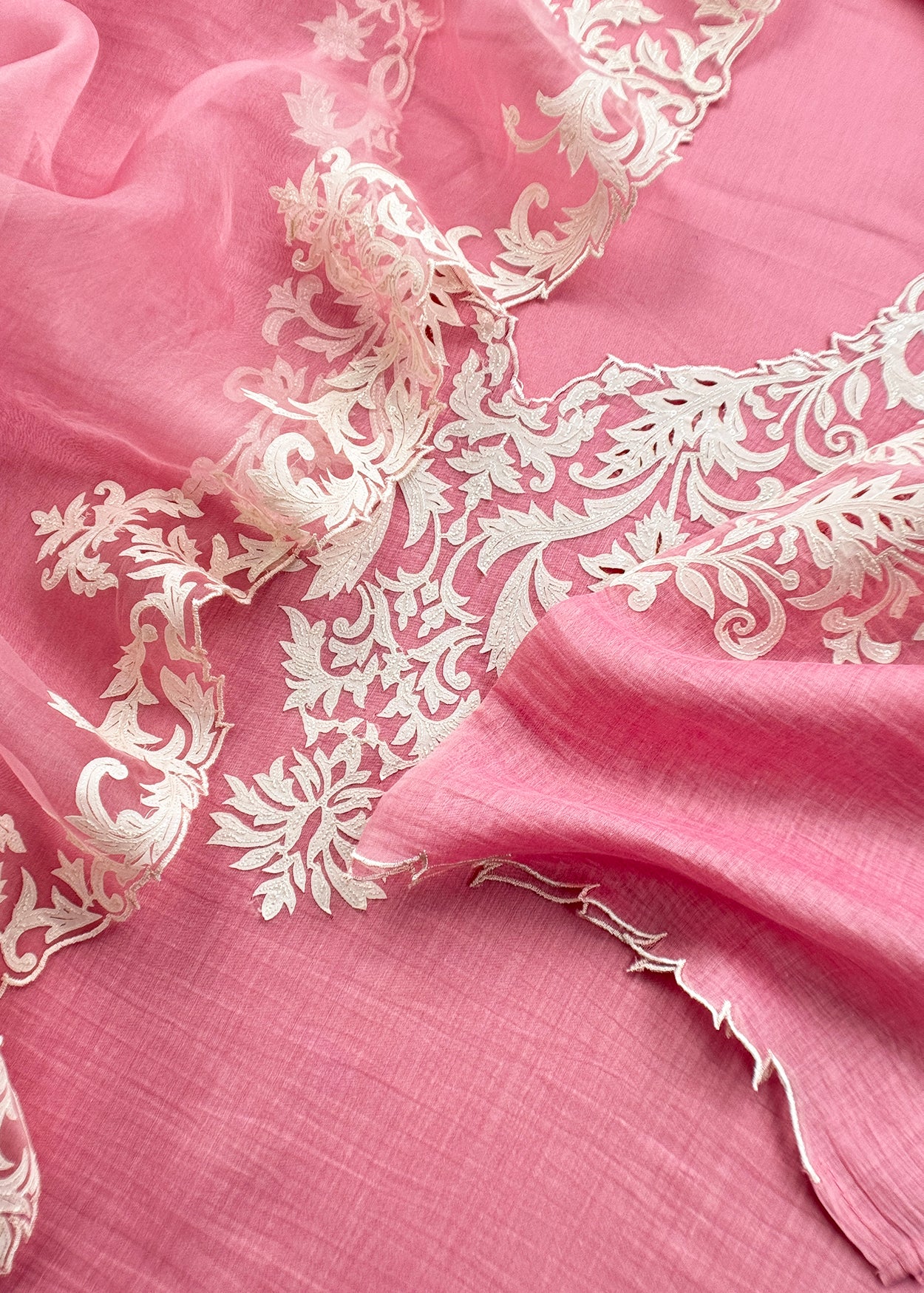 Mulmul unstitched suit with kora dupatta


