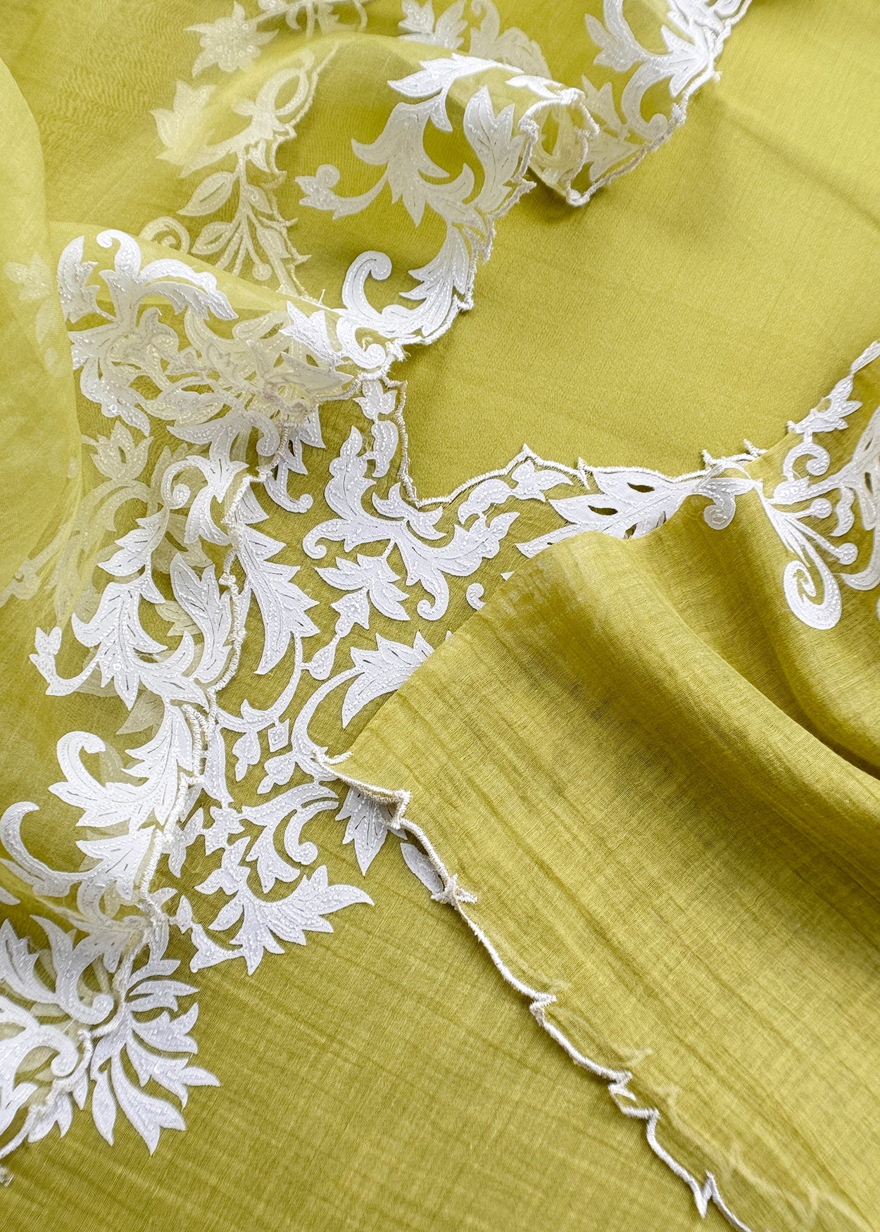 Mulmul unstitched suit with kora dupatta

