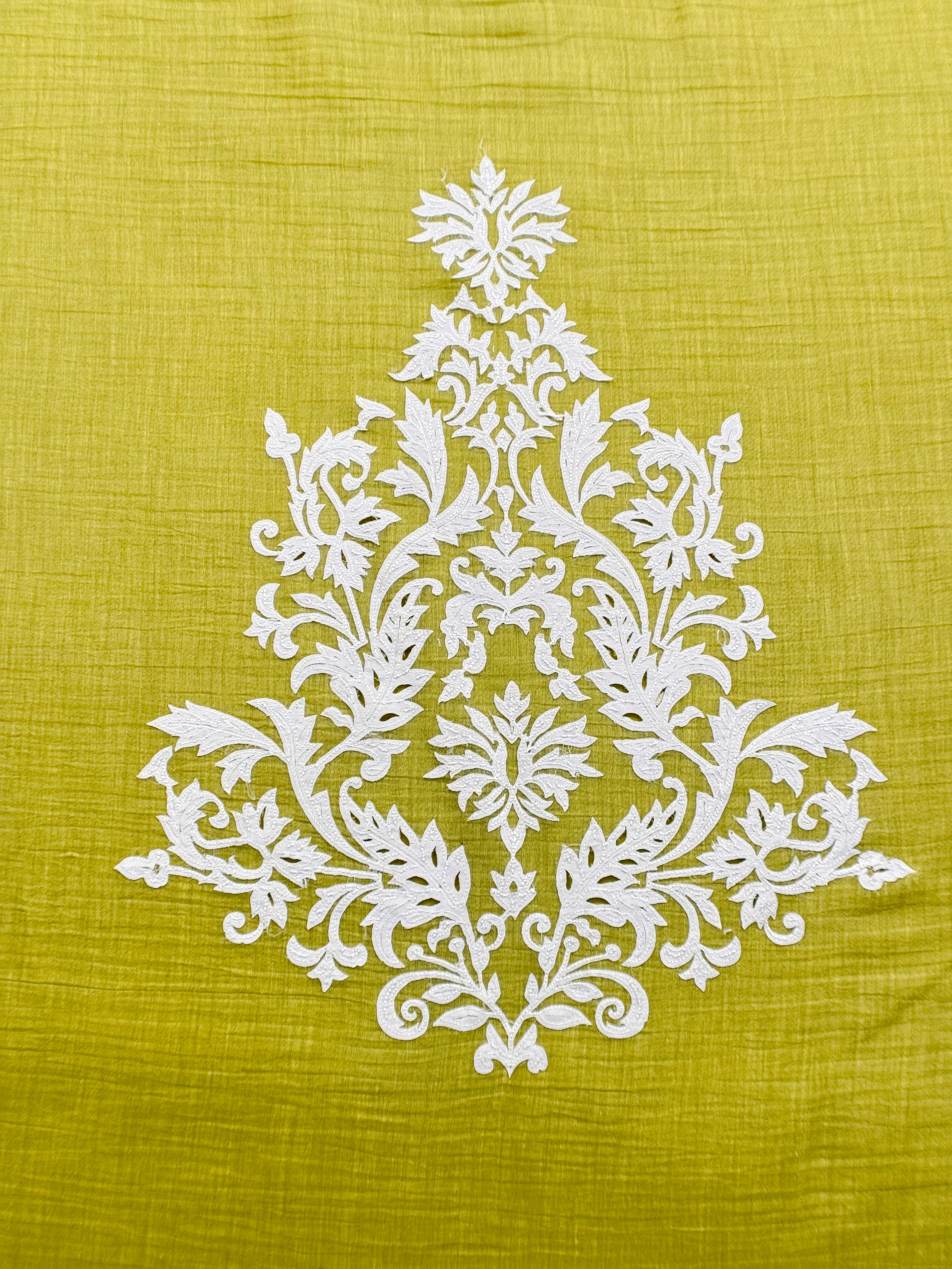 Pure mulmul suit set with appliqué work

