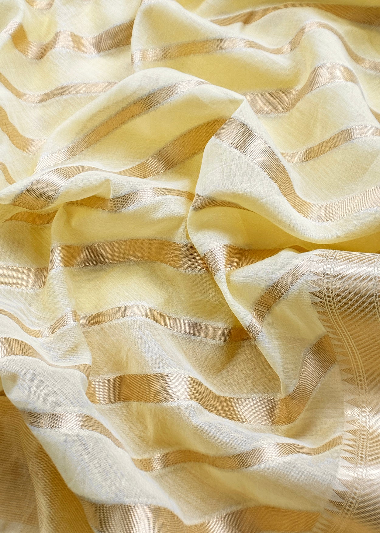 Pastel Yellow Banarasi Chanderi Silk Suit With Zari Weaving