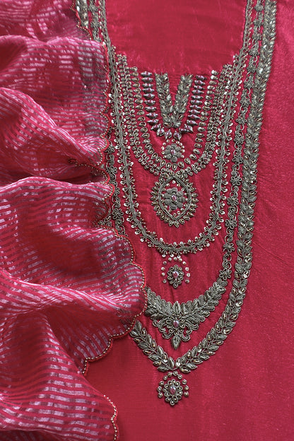 Luxury silk suit with dabka dori chidiya handwork

