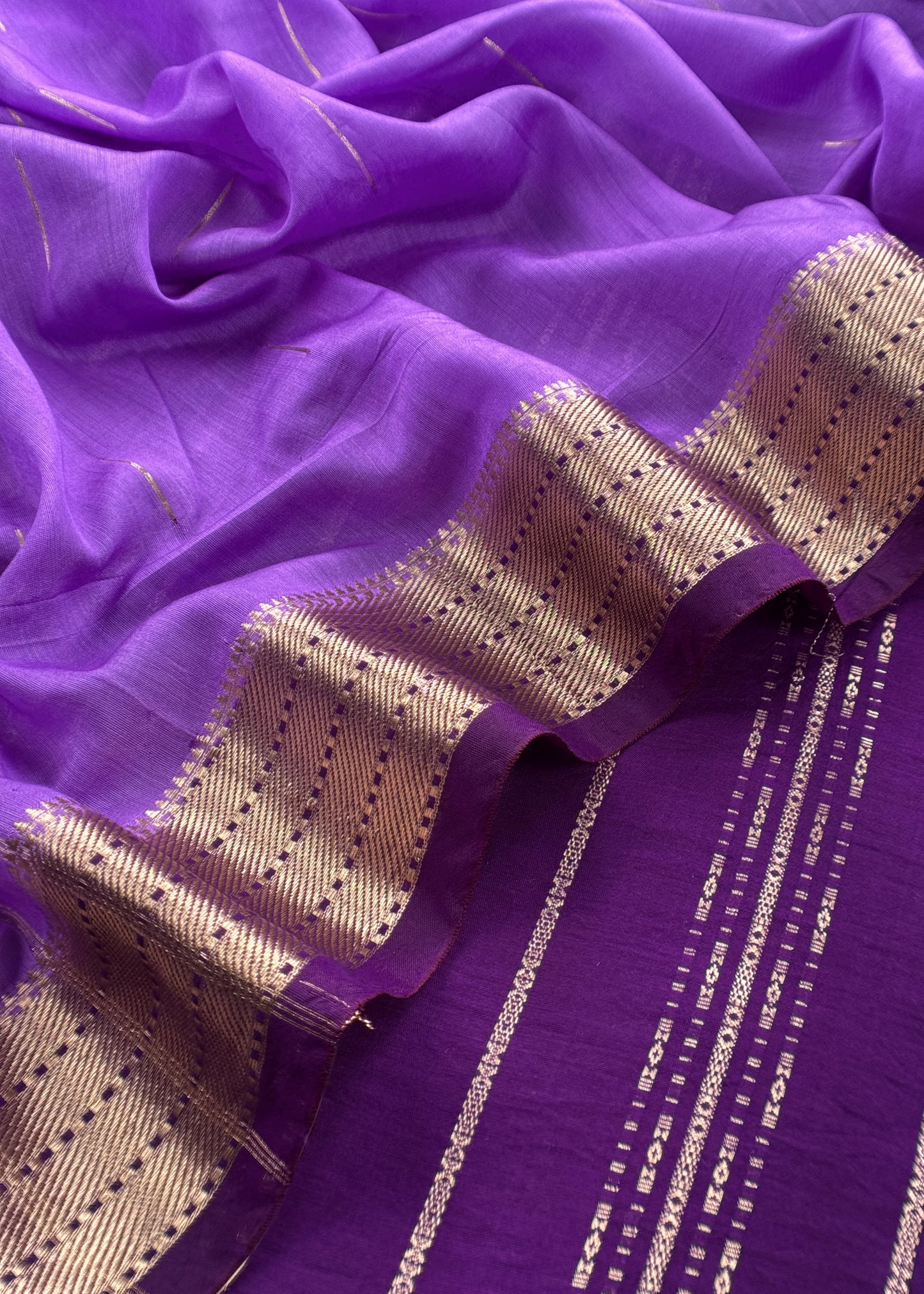 Purple Varanasi Silk Suit With Zari Weaving