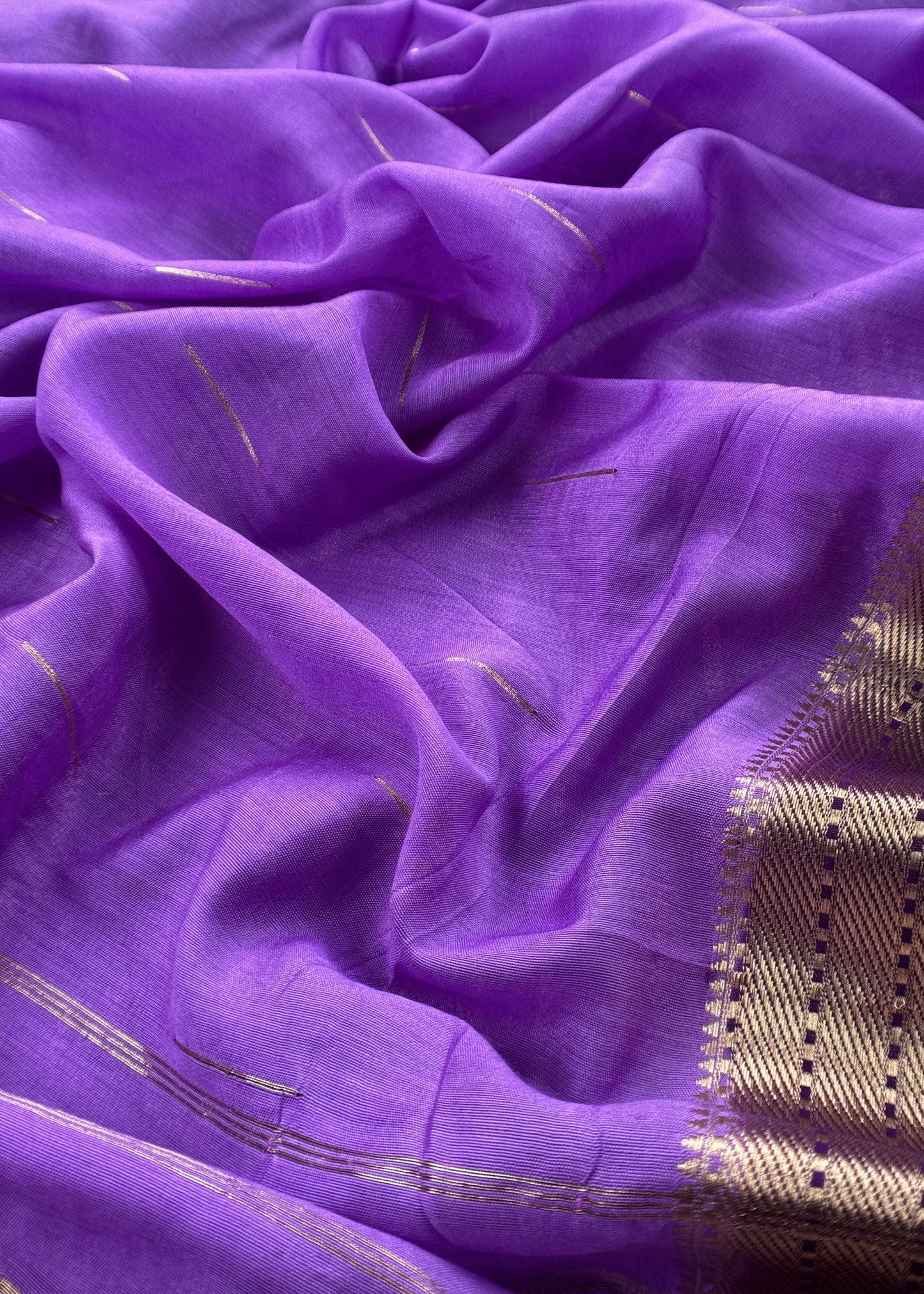 Purple Varanasi Silk Suit With Zari Weaving