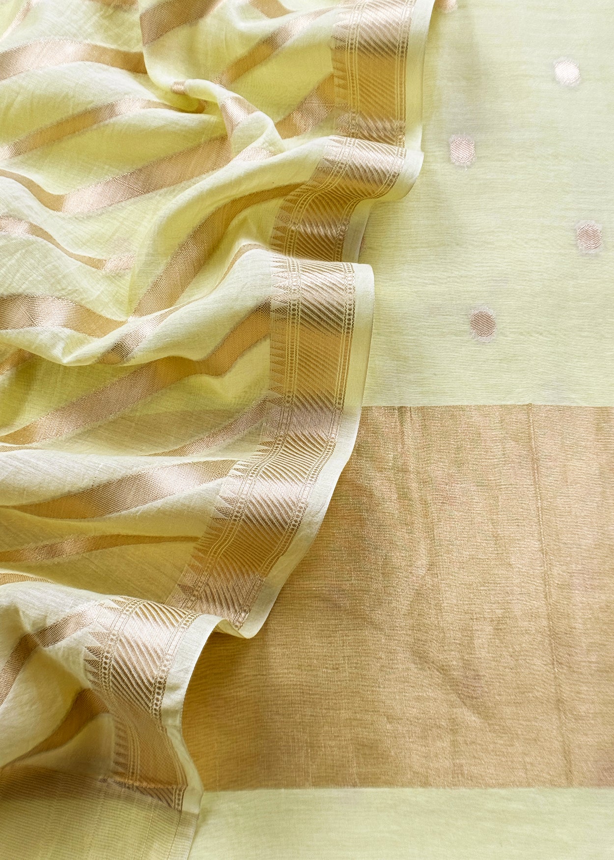 Pastel Green Banarasi Chanderi Silk Suit With Zari Weaving