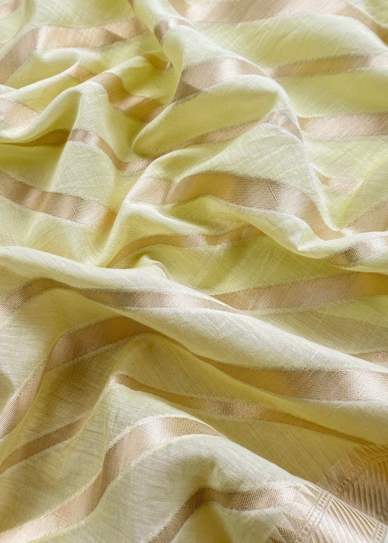 Pastel Green Banarasi Chanderi Silk Suit With Zari Weaving