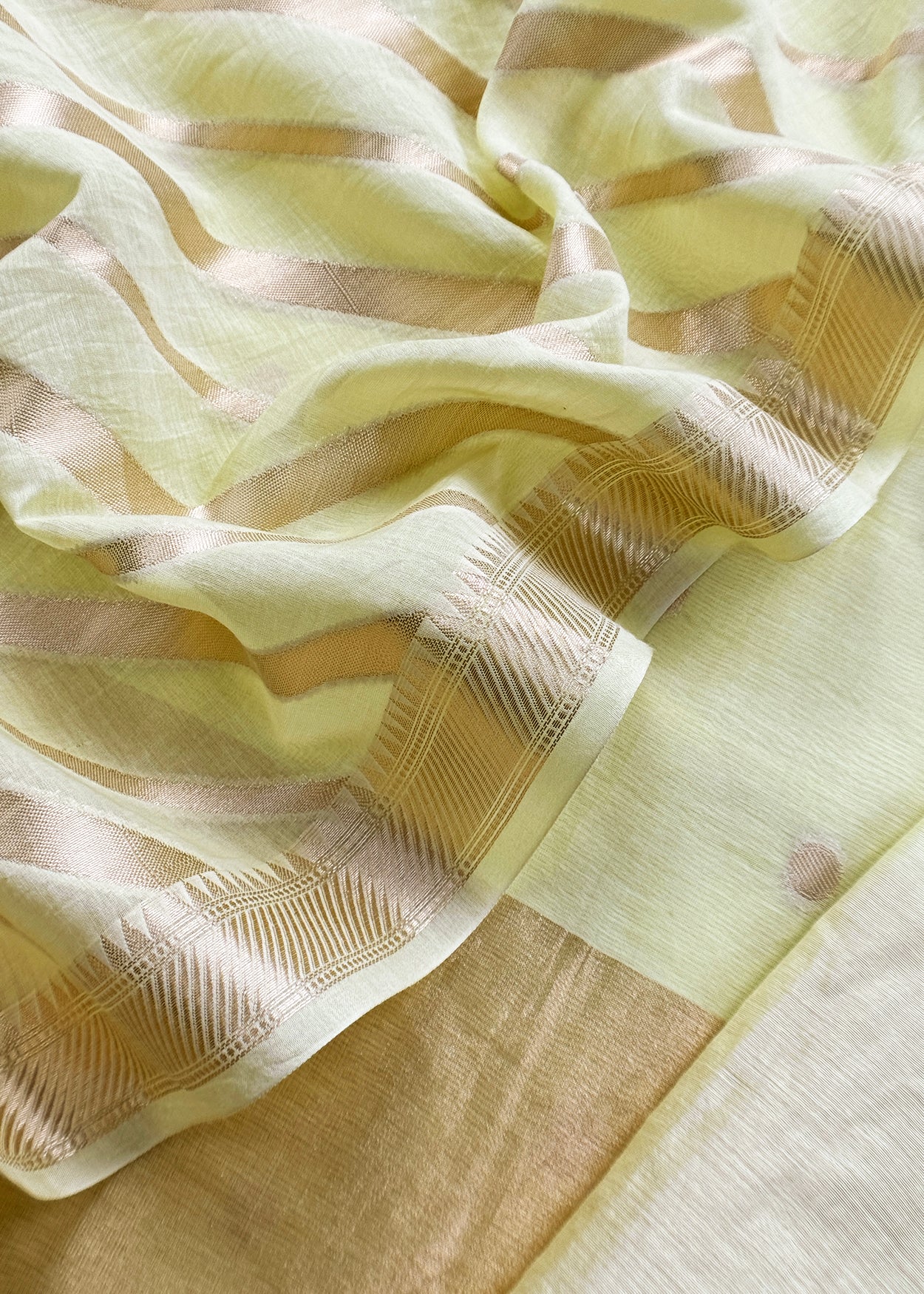 Pastel Green Banarasi Chanderi Silk Suit With Zari Weaving