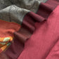 Maroon Pashmina Unstitched Suits With Kalamkari Dupatta