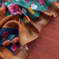 Rust Raw Silk Unstitched Suits With Kalamkari Dupatta
