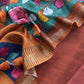 Rust Raw Silk Unstitched Suits With Kalamkari Dupatta