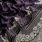 Affair Purple Brocade Silk Suit With Velvet Dupatta