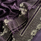 Affair Purple Brocade Silk Suit With Velvet Dupatta