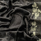 Black Brocade Silk Suit With Velvet Dupatta