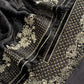 Black Brocade Silk Suit With Velvet Dupatta
