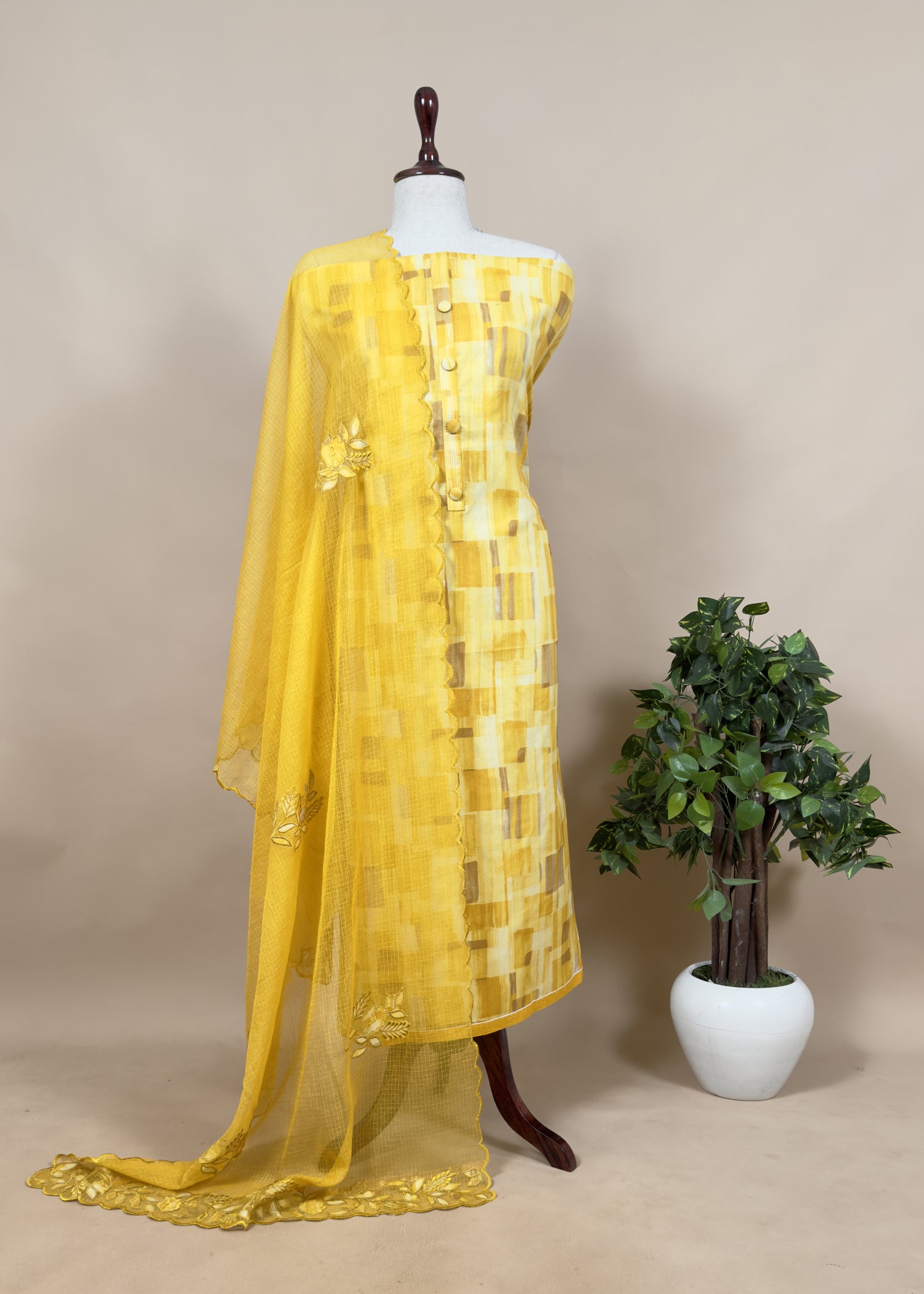 Summer wear suit chanderi fabric

