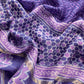 Violet Pure Maheshwari Suit Fabric With Akola Hand Block Print With Gota Patti Embroidery