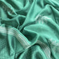 Emerald Green Pure Chanderi Silk Suit With Bagru Hand block Print And Gota patti Handwork