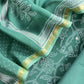 Emerald Green Pure Chanderi Silk Suit With Bagru Hand block Print And Gota patti Handwork