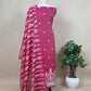 Pink Chanderi Unstitched Suit With Jamdani Weaving