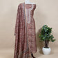 Brown Handloom Pure Chanderi Suit With Mirror Hand Embroidery