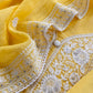 Yellow Lakhnavi Mulmul Suit With Dupatta