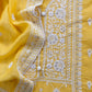 Yellow Lakhnavi Mulmul Suit With Dupatta