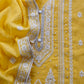 Yellow Lakhnavi Mulmul Suit With Dupatta