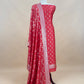 Red Banarasi Suit In Mulberry Silk With Jacuard Weaving