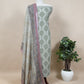 Brown Handloom Linen Suit With Kalamkari Dupatta