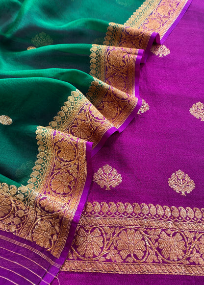 Pure raw silk suit with kadwa weaving

