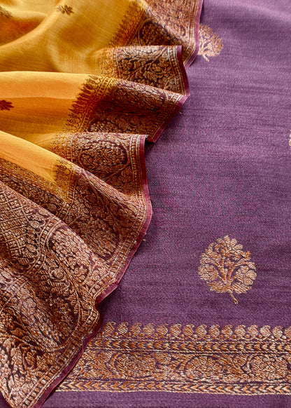 Pure raw silk suit with kadwa weaving

