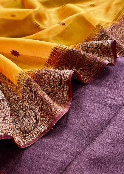 Indian ethnic wear raw silk suit with kora silk dupatta


