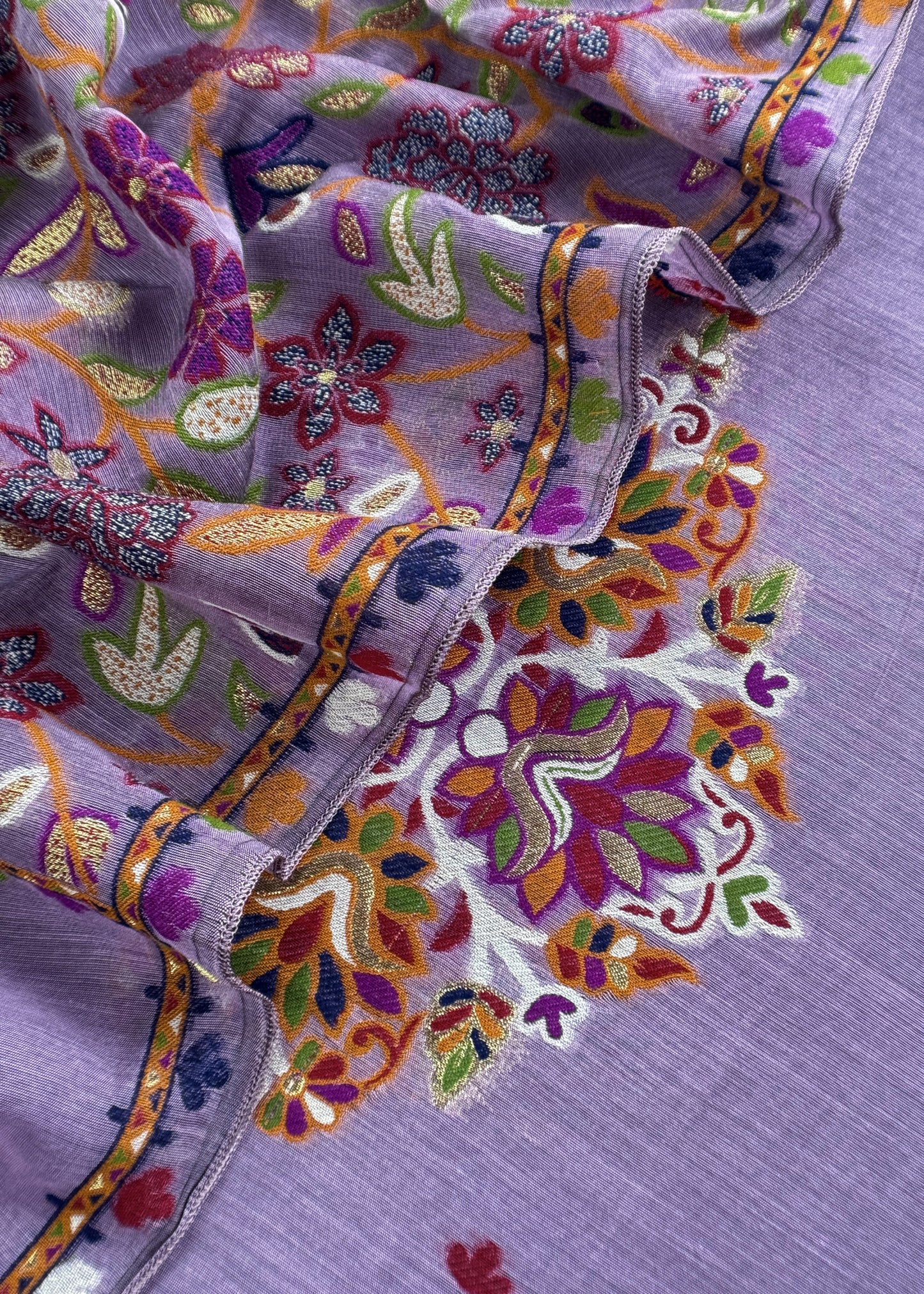 Chanderi unstitched suit with dupatta

