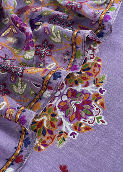Chanderi unstitched suit with dupatta

