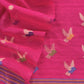 Pink Chidiya Jamdani Weaved Unstitched Suit In Chanderi
