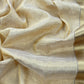 Beige Handloom Tissue Silk Suit With Silver Zari Weaves