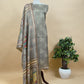 Olive Green Digital Print Chanderi Suit Fabric