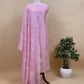Taffy Pink Pure Mulmul Suit Fabric With Gold Tissue Silk Appliqué Work