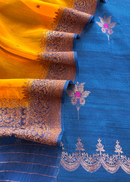 Pure raw silk suit with kadwa weaving

