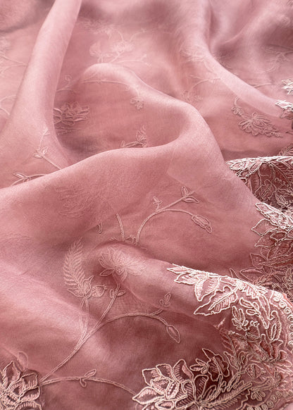 Luxury kora silk suit with french thread embroidery

