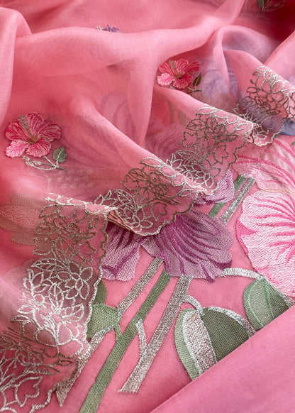 festive wear premium organza silk suit

