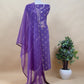 Light Pink Pure Silk Pintuck Kurta And Pure Organza Dupatta With Handwork
