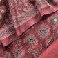 Maroon Unstitched Tussar Suit With Ajrakh Print