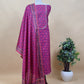 Pink Ikkat Chanderi Suit Fabric With Gotta Patti Handwork And Faux Mirrors