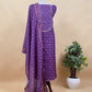 Pink Ikkat Chanderi Suit Fabric With Gotta Patti Handwork And Faux Mirrors