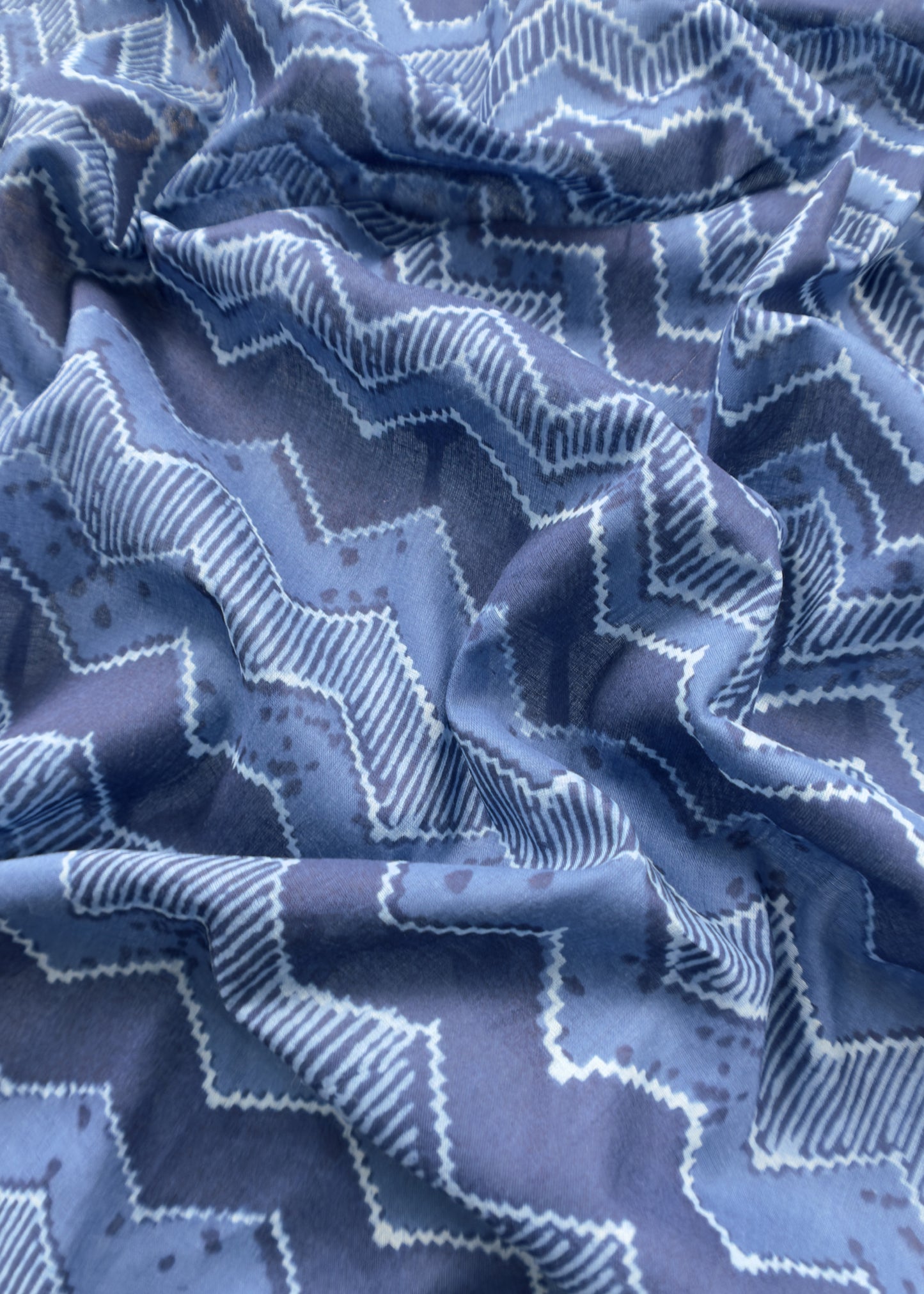 Indigo Blue Hand Block Suits Fabric In Pure Cotton